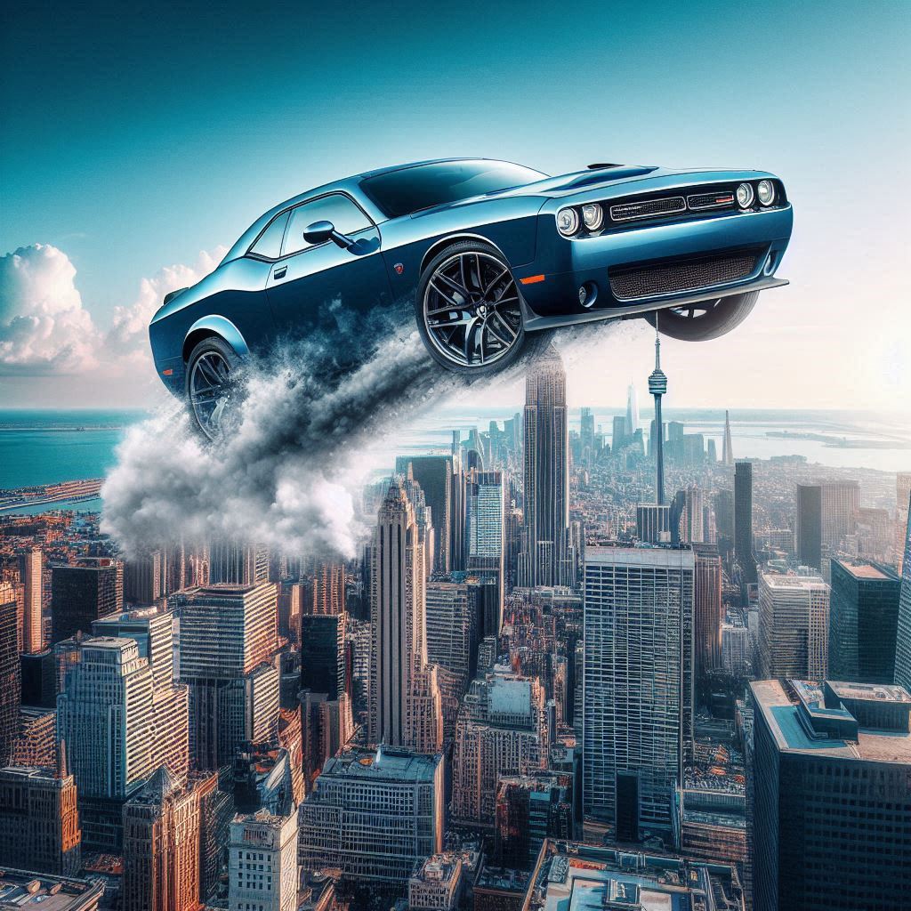 Challenger Jumping Over the Willis Tower